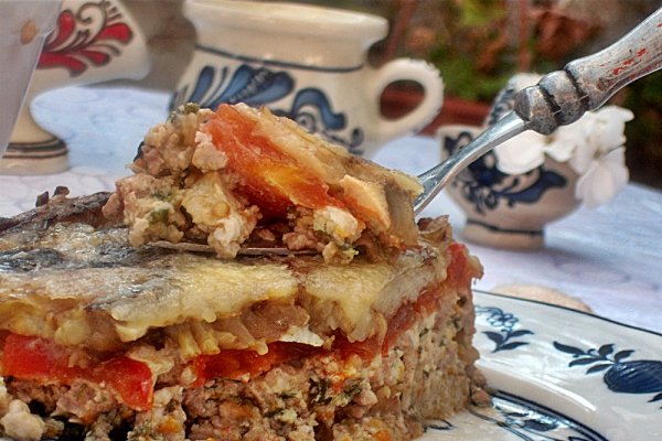 Musaca de vinete cu carne de pasare