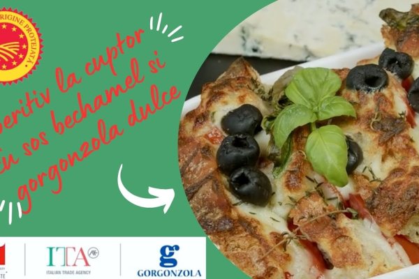 Aperitiv la cuptor cu sos bechamel preparat cu gorgonzola dulce